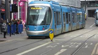 Midland Metro trams at B N St 9424 [upl. by Collimore]