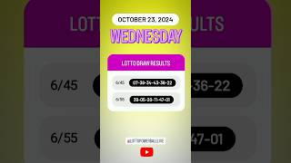 645 655 Live Draw Lotto Result  October 23 2024 Wednesday 9 PM lottoresulttoday [upl. by Manthei933]