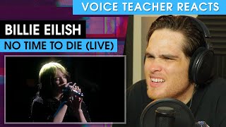 Billie Eilish  No Time To Die The BRIT Awards  Voice Teacher Reacts [upl. by Eseela]