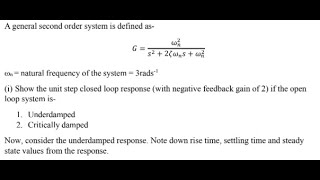 Note down rise time settling time and steady state values from the response [upl. by Jody]