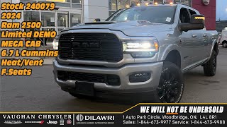 2024 Ram 2500 Limited DEMO MEGA CAB 67 L Cummins HeatVent FSeats Vaughan Chrysler stock 240079 [upl. by Lowndes]