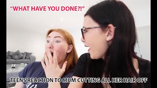 TEENS REACTION TO MUM CHOPPING ALL HER HAIR OFF [upl. by Eillor]