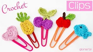 Clips o pinzas en crochet Clips or clamps crochet [upl. by Nosirrag]