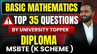 BASIC MATHEMATICS TOP 35 QUESTIONS BY UNIVERSITY TOPPERDIPLOMAMSBTEK SCHEMEPRADEEP GIRI SIR [upl. by Silvana460]