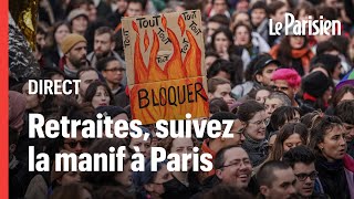 EN DIRECT  Réforme des retraites suivez la manifestation à Paris [upl. by Magda]