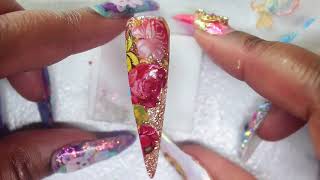 Nail Art Foil Video  Beginner Friendly  DailyCharme Transfer Gel  Easy Nail Art  Vetro Leaf Gel [upl. by Ecnahoy]