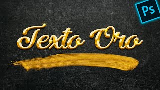 Como hacer letras de ORO en Photoshop tutorial crear efecto texto color oro curso adobe cs6 cc [upl. by Ardnu]