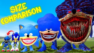 NEW SIZE COMPARISON ALL SONIC TAPES in Garrys Mod [upl. by Orson]