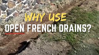 Open French Drain Installations for EXTREME Yard Drainage Commercial and Residential [upl. by Squire449]