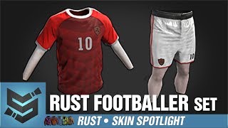 Rust Skin Spotlight • Rust Footballer Set TShirt Shorts [upl. by Adnauqaj544]