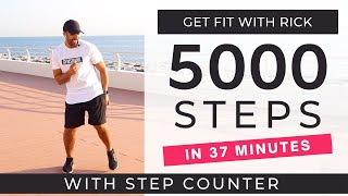 5000 Steps at home  FAST Walking Workout  Daily Workout At Home [upl. by Nesyla]