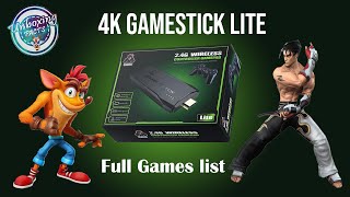 Full Games list of 4K Gamestick lite [upl. by Blanka465]