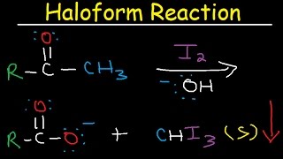 Haloform Reaction Mechanism With Methyl Ketones  Iodoform Test [upl. by Norag]