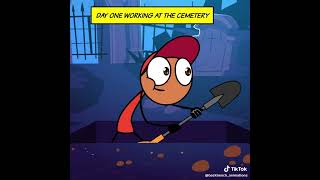 First time working at the Cemetery cartoonanime funny [upl. by Oizirbaf]