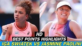 Iga Swiatek Vs Jasmine Paolini Best Points Highlights  Tennis 2024 HD [upl. by Desmund]