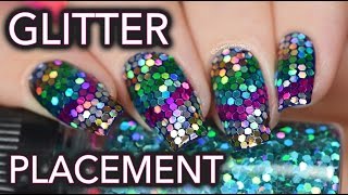 V shaped glitter placement nail art [upl. by Icat]