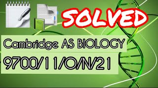 AS Biology Cambridge solved past paper 1 2021  970011ON21 I octobernovember variant 1 2021 [upl. by Allets]