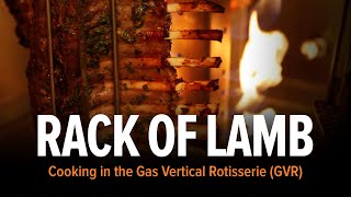 Cooking Rosemary Crusted Rack of Lamb in a Gas Vertical Rotisserie GVR [upl. by Lexi]