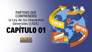 Partidas que comprenden la Ley de los Impuestos Generales LIGIE  Capítulo 01 [upl. by Ariaic502]