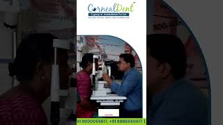 Slit lamp examination at corneal dent  Corneal Dent [upl. by Crandale483]