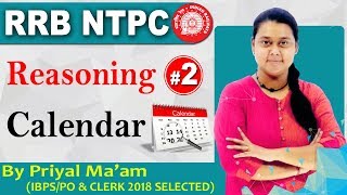 Class  02  Calendar  RRB NTPC  Reasoning  By Priyal Maam [upl. by Hickey]