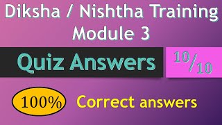 Diksha training Module 3 answers in English  Nishtha training module 3 Answers in English [upl. by Franci]