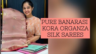 Pure Banarasi Kora Organza Silk Sarees sareelove [upl. by Ayatnohs88]