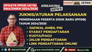 Juknis PPDB Jatim Tahun 2024 Jenjang SMASMK Negeri Ternyata Ada Yang Beda Dari Tahun 2023 [upl. by Sicard749]