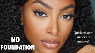 NO FOUNDATION MAKEUP TUTORIAL  Less than 10 minutes  DRUGSTORE Edition PETITESUE DIVINITII [upl. by Dyane158]