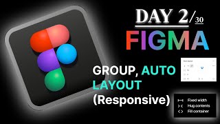 Day 2  🔲 🔧 Group and Auto Layout FIGMA Day 230 [upl. by Teemus877]