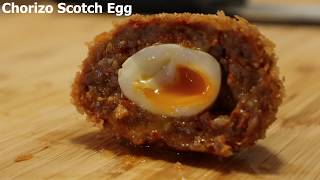 How To Make Homemade Gourmet Chorizo Scotch Quail Egg [upl. by Goldin]