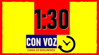 130 Cronómetro 1 minuto y medio con voz cada 10 segundos cronometroconvoz 90segundos [upl. by Aivatnwahs]