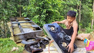 Boy repairs gas stove space parts orphansDuynhan [upl. by Nue]