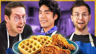 Try Guys Make Chicken amp Waffles Without A Recipe 2023 Live Special [upl. by Thelma867]