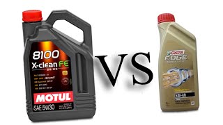 motul 8100 xclean fe 5w30 vs castrol edge turbo diesel 5w40 test oil engine [upl. by Sorgalim]