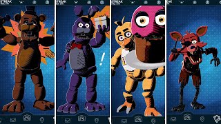 FNAF AR Comic Style Animatronics Jumpscare amp Workshop Animations [upl. by Nawek]