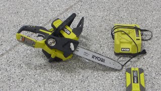 Ryobi 12 inch 40 Volt LithiumIon Cordless Chainsaw Home Depo [upl. by Adnolrehs725]