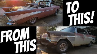 1957 Counterfeit Convertible  4 Door Hard Top To 2 Door Convertible Complete Build Start To Finish [upl. by Tades]