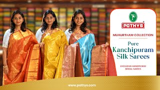 Exquisite Bridal Pattu Kanjivaram Sarees from Pothys  Muhurtham Collection for this Wedding Season [upl. by Aiyram]