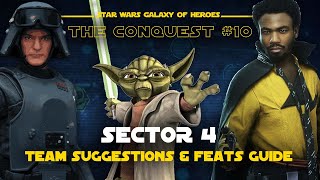 Hard Sector 4 Feats Guide  The Conquest 10 SWGOH [upl. by Anegroeg]