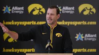 Hawkeye football coordinators full press conference to begin bye week [upl. by Odlanyer189]