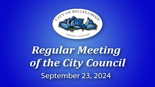 Bellflower City Council Meeting September 23 2024 [upl. by Enifesoj]