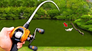 Fishing for MONSTER Bass in SMALL Ponds Bed Fishing [upl. by Arratahs]