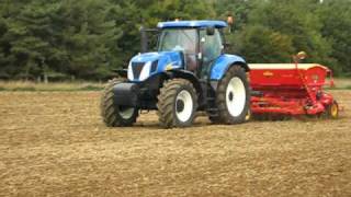 New Holland T7050 and Vaderstad Rapid at Tillage 2009 [upl. by Nibas]