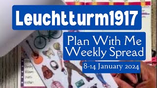 Leuchtturm1917 Plan With Me  8 thru 14 January 2024  No Sticker Kit [upl. by Erikson]