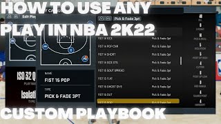 HOW TO USE ANY PLAY IN NBA 2K22  CUSTOM PLAYBOOK  ONLINEOFFLINE KEEPSIMALIVE [upl. by Cleave]