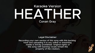 Conan Gray  Heather Karaoke Version [upl. by Coltin]