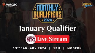 MTG MODERN January Monthly Qualifier  Games Haven Championship 2024 [upl. by Edualcnaej]