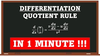 Quotient Rule Differentiation Explained in 1 Minute [upl. by Sedgewake]