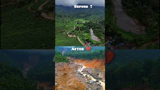 chooralmala wayanad beforeafter 💔shortsvideo vairalvideo kerala trendingshorts reels [upl. by Oloapnaig]